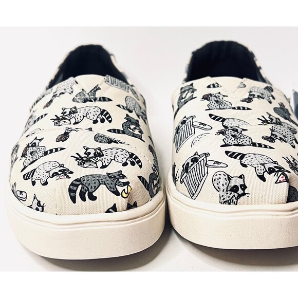 TOMS Women’s 8 Natural Raccoon Print Alpargata Cupsole Slip-On – NEW - Picture 7 of 14